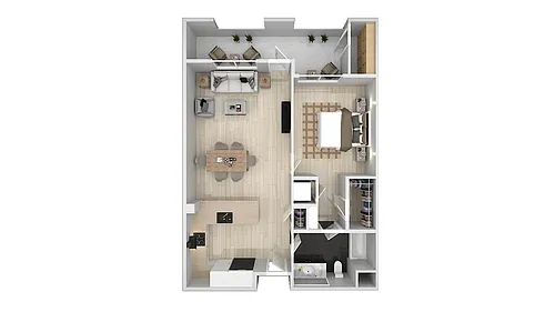 Floor plan 1 Bedroom 1 Bath C