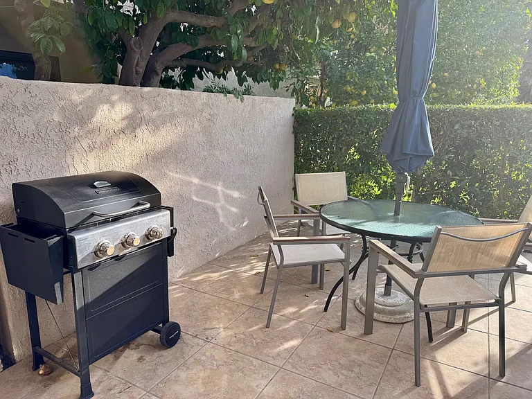 BBQ & seating on patio off great room.