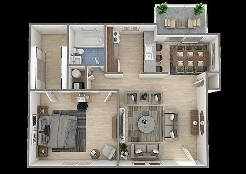 Floor plan 1 Bedroom, 1 Bathroom