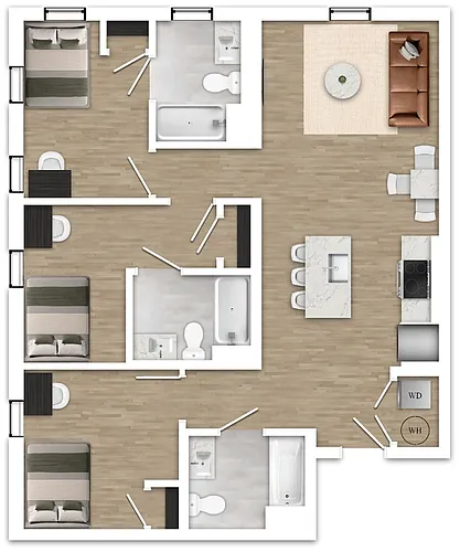 Floor plan 3A - 3X3