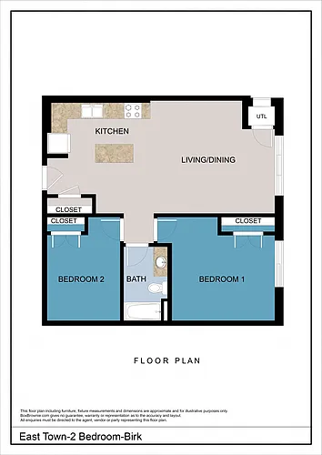 Floor plan Birk - 2 Bedroom