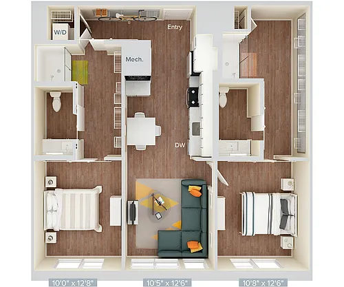 Floor plan Furnished-f-BM02-1024SF