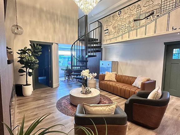 Modern downtown loft with 1 bedroom, 2 baths, and upscale finishes.