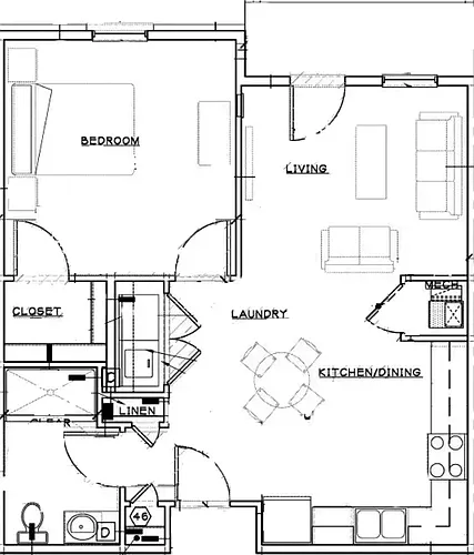 Floor plan 1 Bdrm