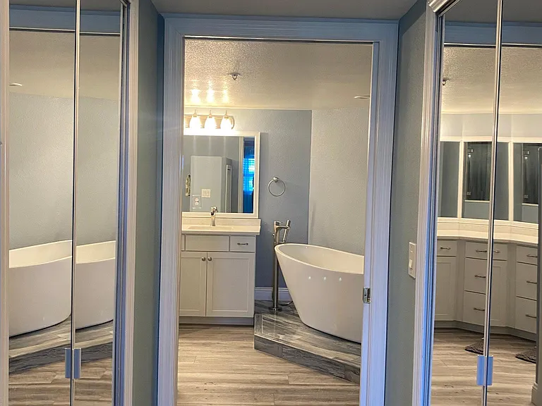Hallway leading to master bathroom