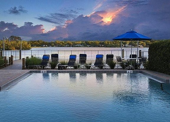 Beautiful pool nestled on Lake Orienta