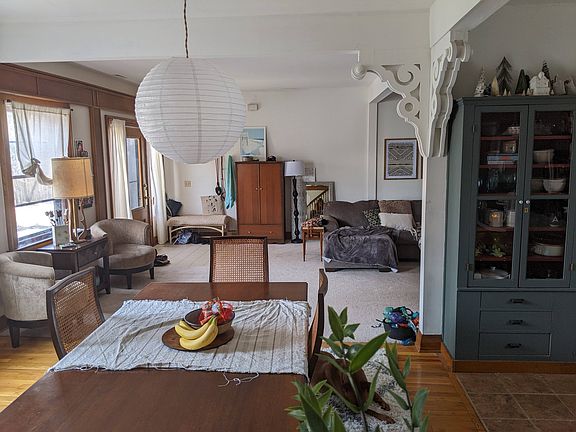 Open floor plan with tall ceilings