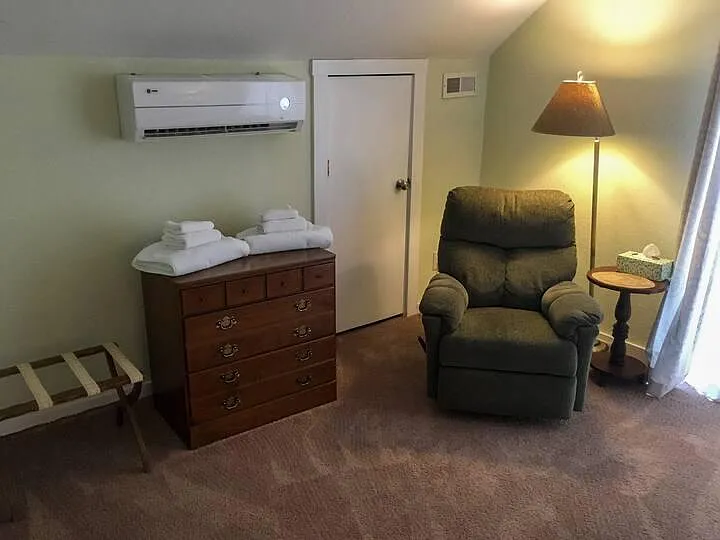 Sitting area in bedroom. Wall mounted heat/AC