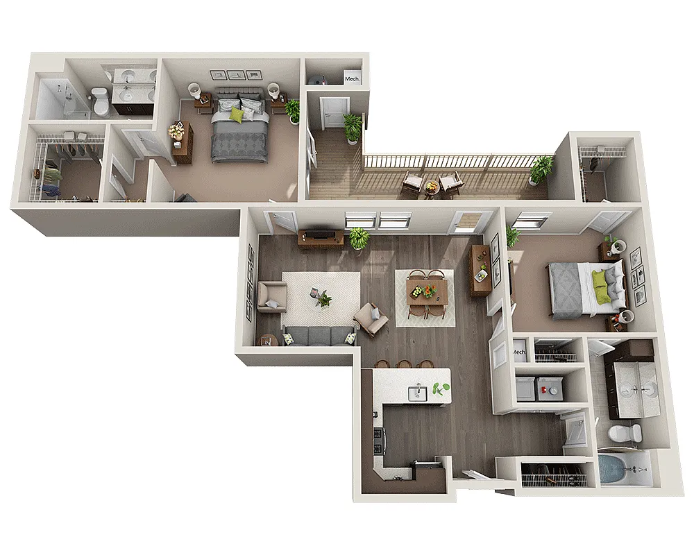 Floor plan Two Bedroom B2L