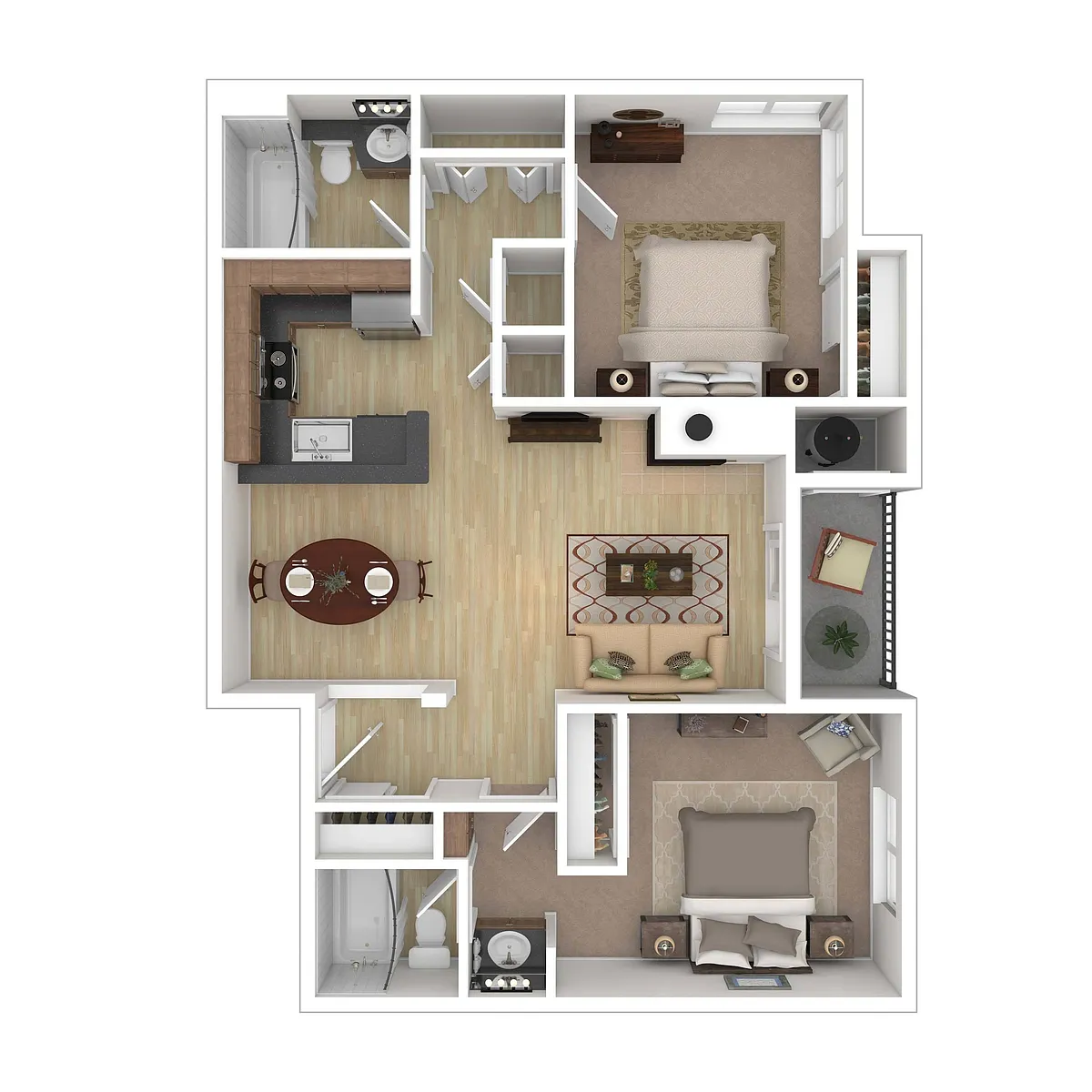 Floor plan 2BD-2BA