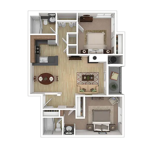 Floor plan 2BD-2BA
