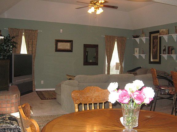 Eat in kitchen overlooks Great Room
