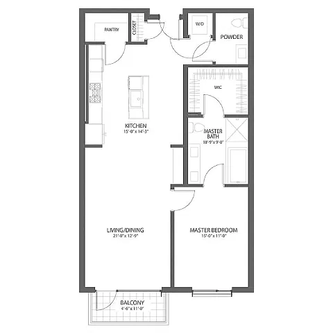 Floor plan 1BR FF