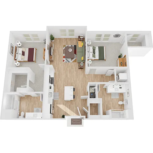 Floor plan B3 | 2 Bed | 2 Bath
