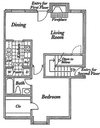 Floor plan One Bed Room One Bath
