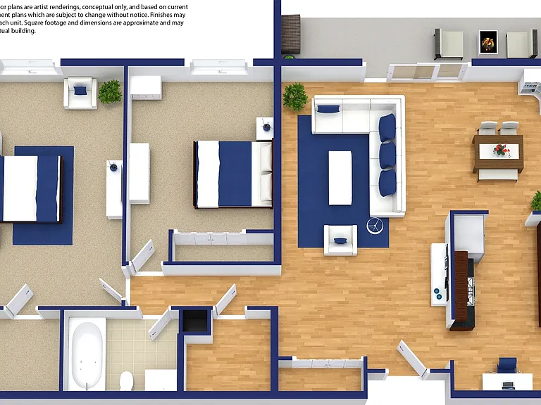 2 Bedroom | 1 Bath Floor Plan 2 Bedroom | 1 Bath Floor Plan