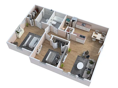 Floor plan Two Bedroom/Two Bath