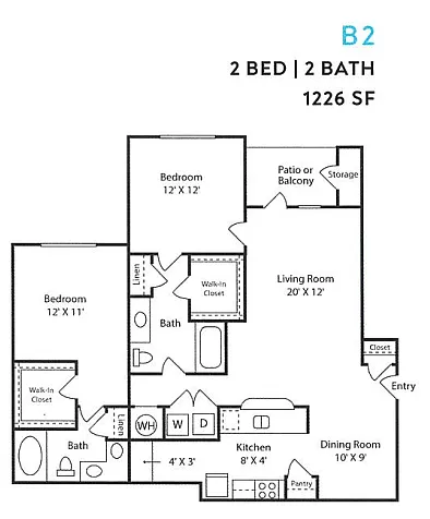 Floor plan B2 Renovated