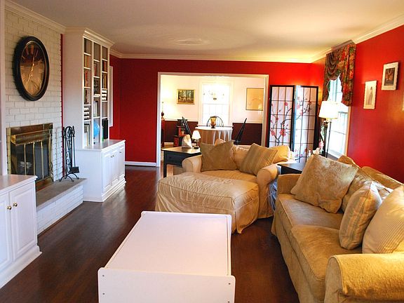 Large Living Room with built-in bookcases