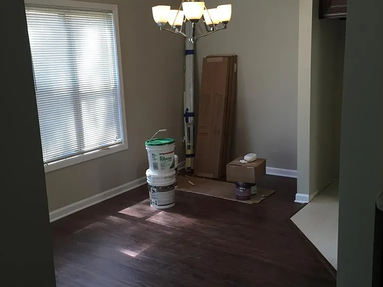 Dining Room opens up to freshly poured concrete patio
