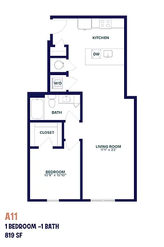 Floor plan Nita One Bedroom A11