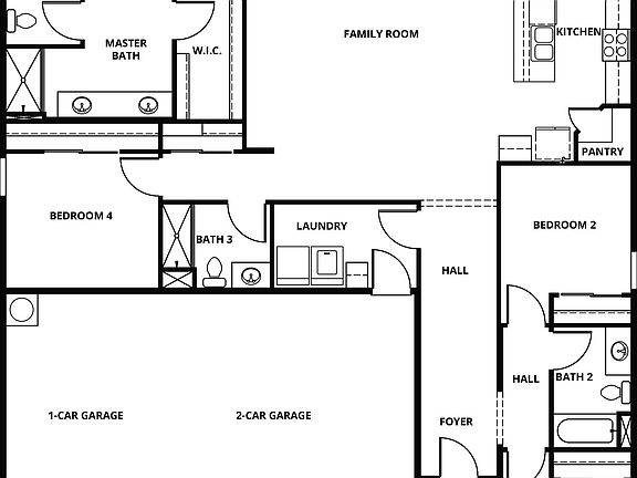 The Fairfield has a chef ready kitchen and spacious family room with four bedrooms.