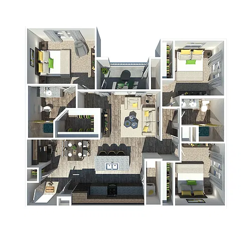 Floor plan The Duke 3 bedroom 2 bathroom