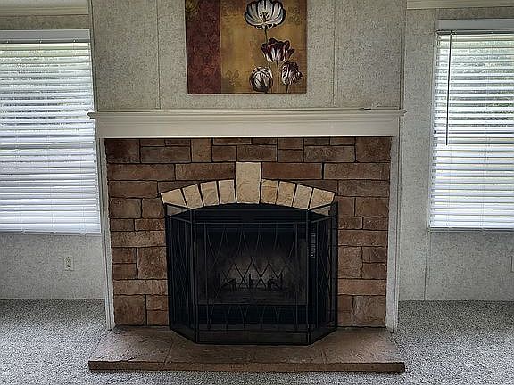 living room with fireplace