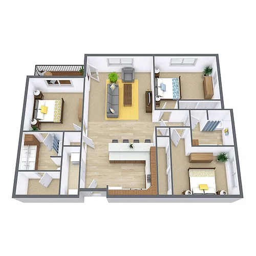 Floor plan Three Bedroom 32B