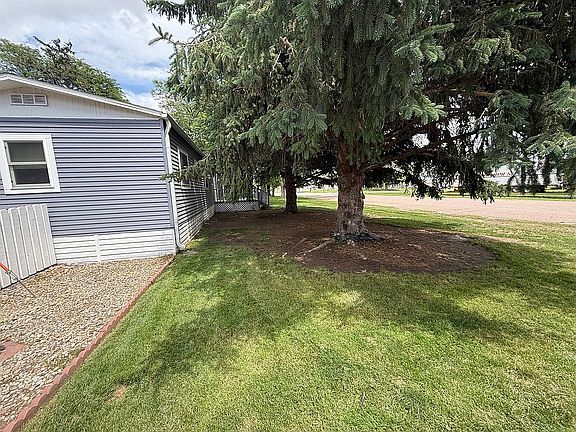 Side view of front yard