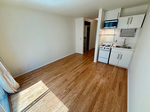 Mini fridge in the closet off the main room