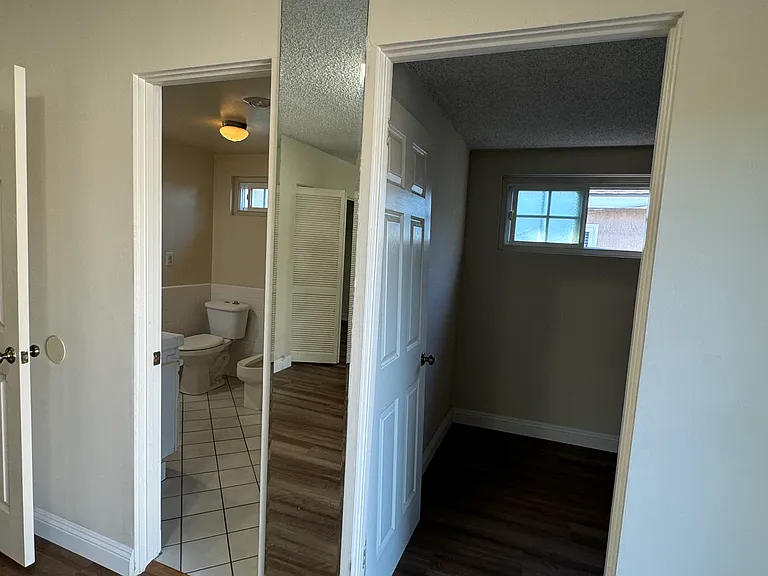 Bathroom and closet entrances for master bedroom