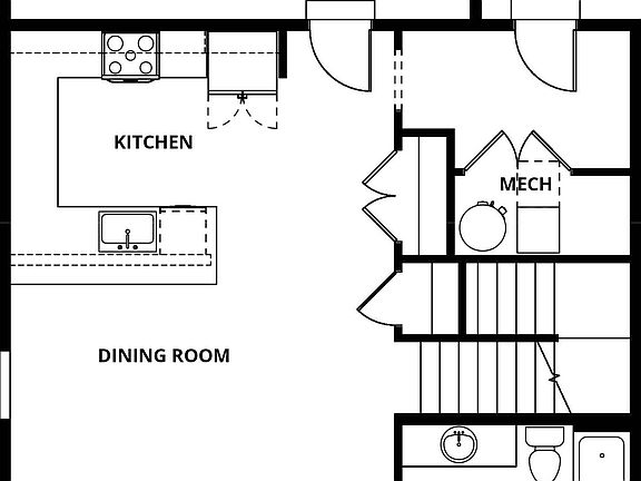 The first floor of the Lily has the chef ready kitchen and spacious family room.