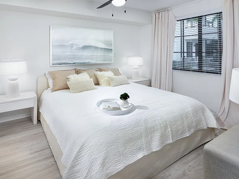 Discover serene bedroom spaces with ample storage and contemporary design