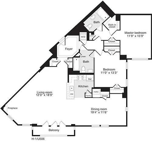Floor plan 2 Bedrooms FF