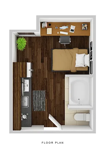 Floor plan Studio Mini-The Ace
