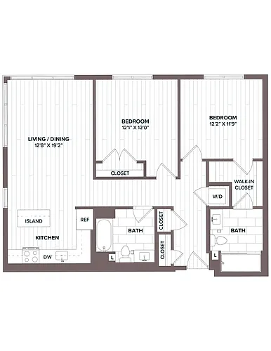 Floor plan 2 Bed/2 Bath - B3 Bldg C