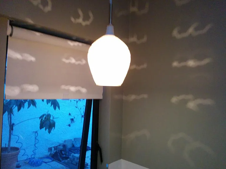 Light and window over kitchen sink
