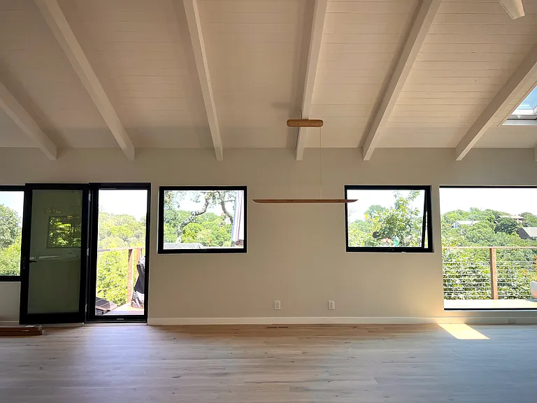Back view to property overlooking hills (future dining space)