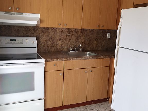 Spacious kitchen with lots of light.