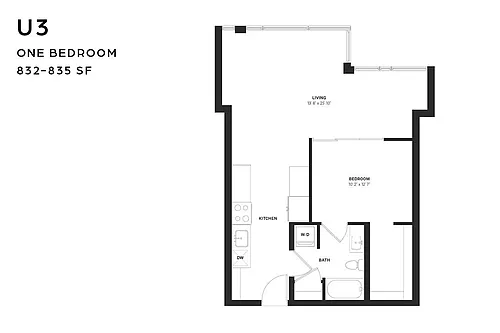 Floor plan U3 One Bedroom