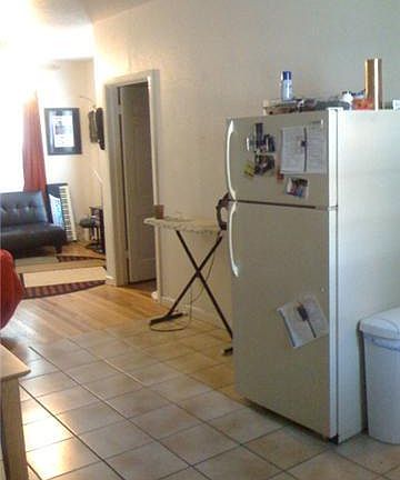 Room for desk or shelving instead of ironing board!