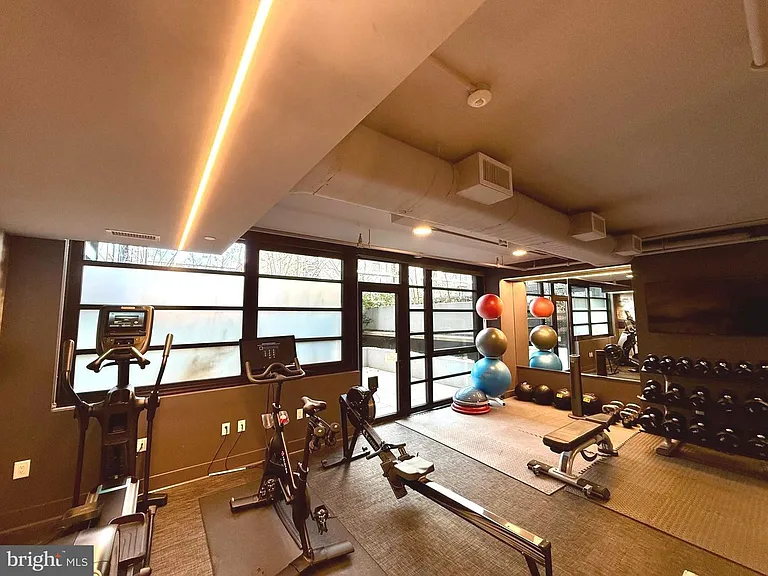 State of the art gym with peleton bikes and premium equipment