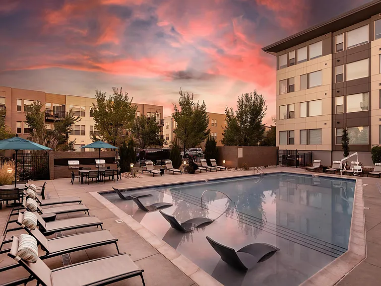 Resort Style Swimming Pool with Chaise Lounges