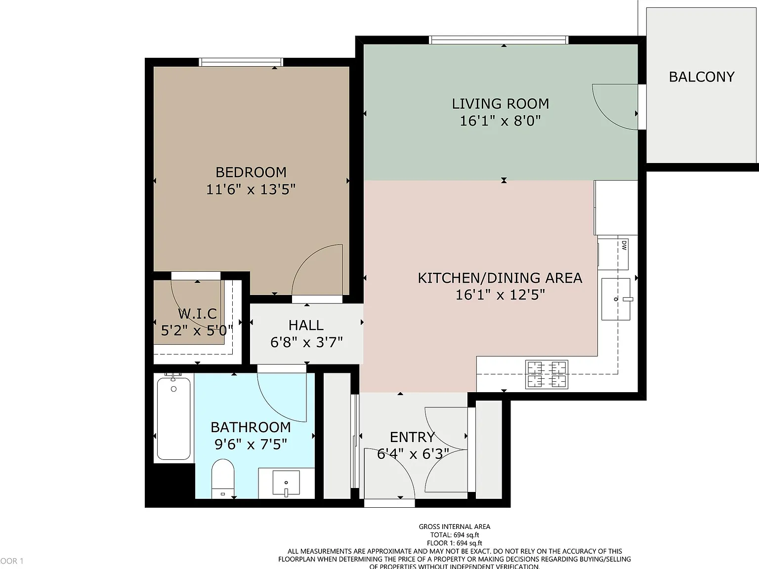 1 bed, 694 sqft, $2,150 — Photo 2