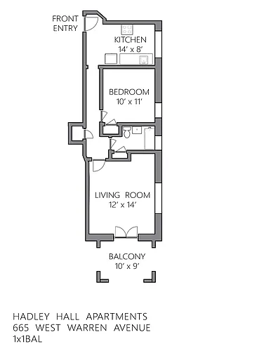 Floor plan 1x1 BAL