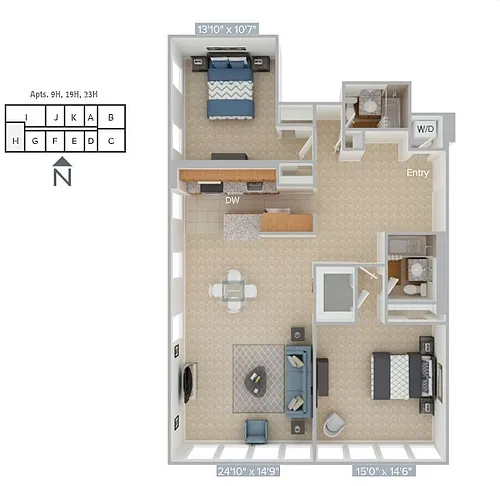 Floor plan B1-H-23H