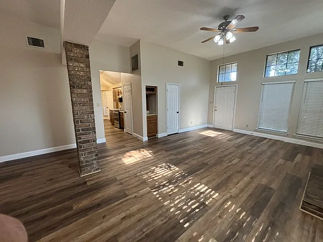 living and formal dining area