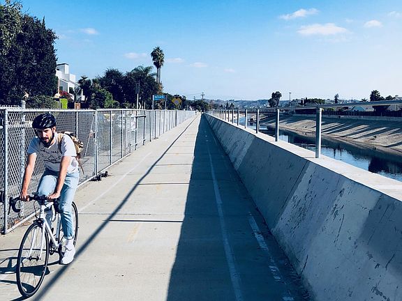 Across the street to Ballona Creek Bike Path