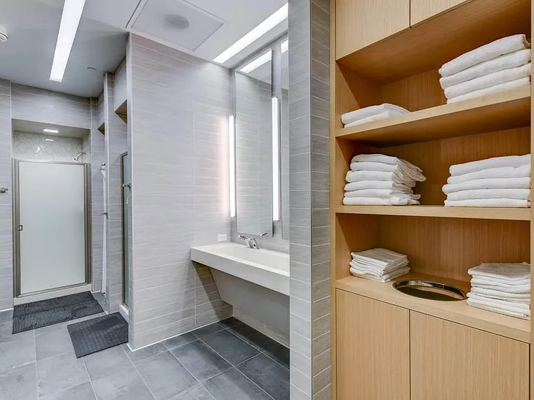 Fitness center locker room